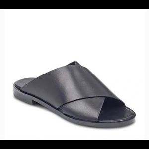 Marc Fisher Idina Crossover Slide Sandal in Black Leather - SZ 8 New